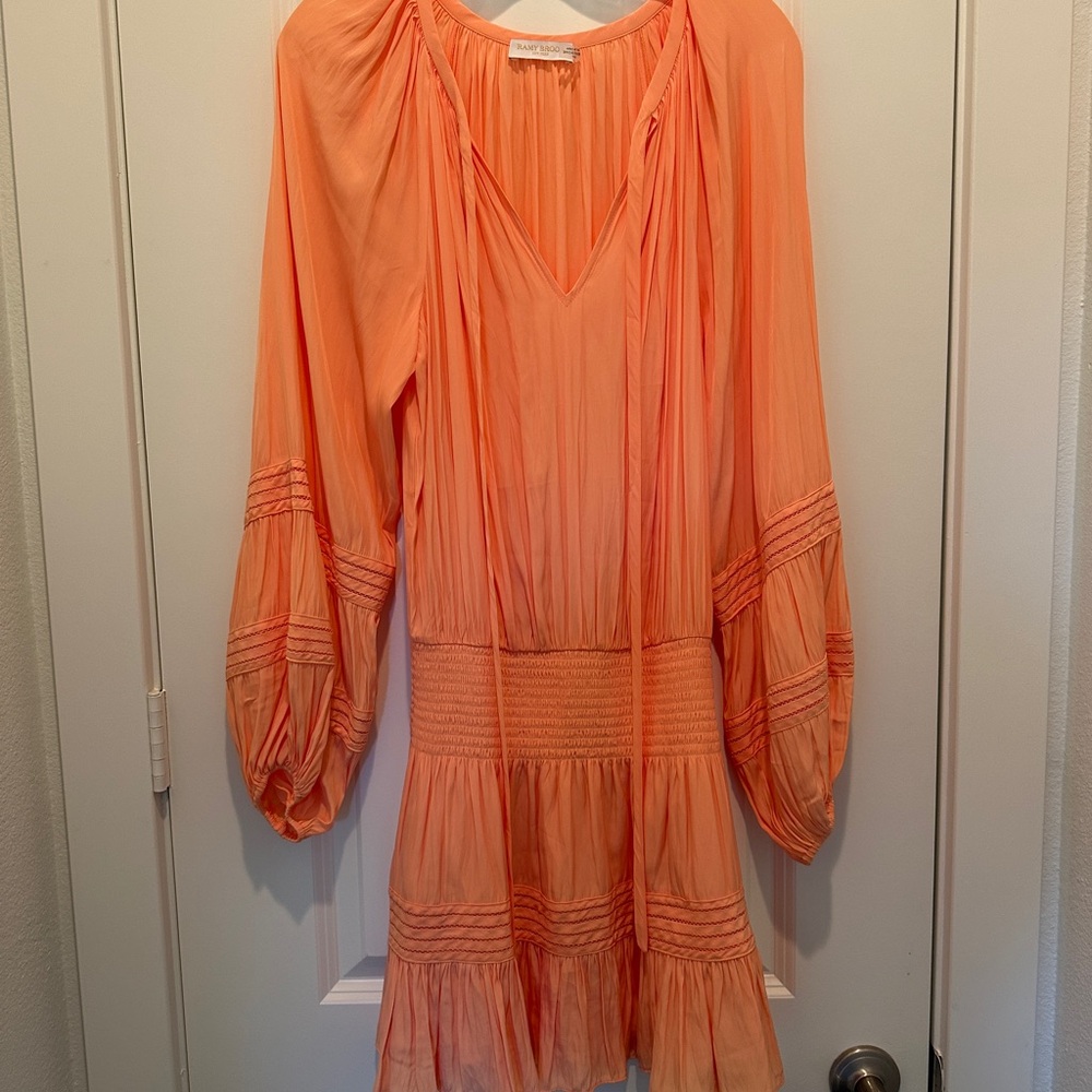 Ramy Brook Coral Pleated Dress NWOT